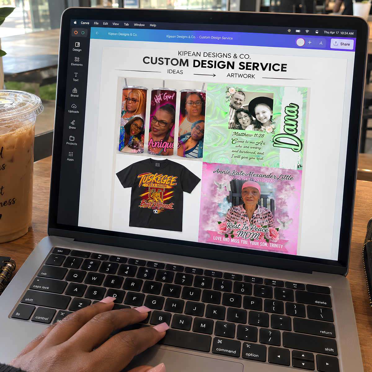 Custom design service for a personalized digital design from your photos, ideas, colors, words, and details for $15.