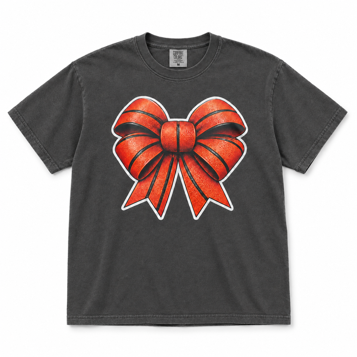Pepper Comfort Colors custom basketball tee with orange basketball graphic