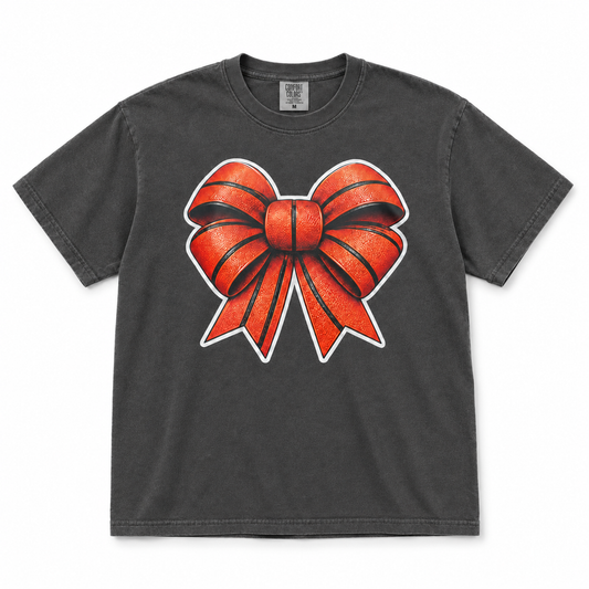 Pepper Comfort Colors custom basketball tee with orange basketball graphic