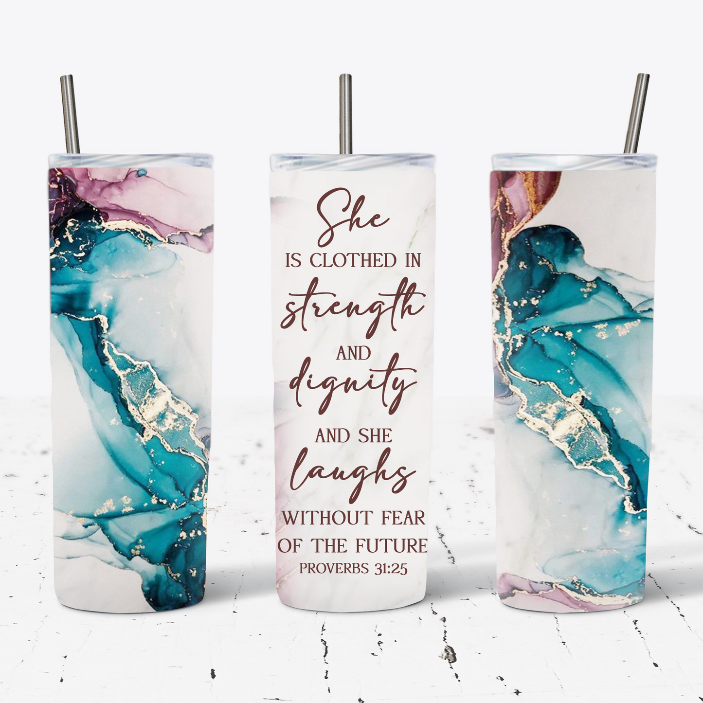 She Is Clothed in Strength 20 oz Tumbler