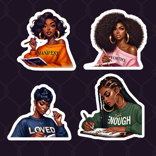 Inspiration  Bundle Black Women Of Inspiration Planner Matte Stickers | 4 Pack