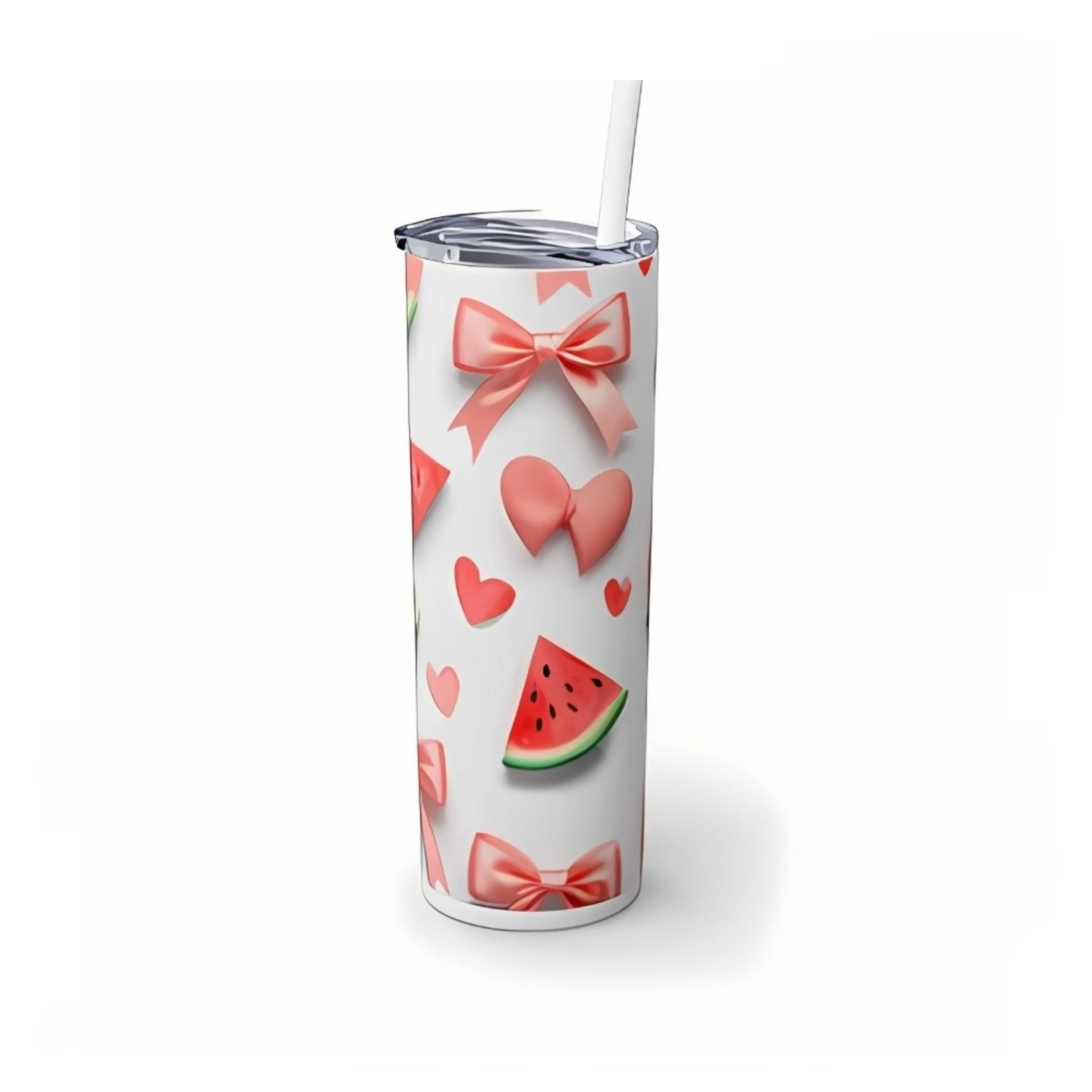 Summer Watermelon and Hearts Tumbler