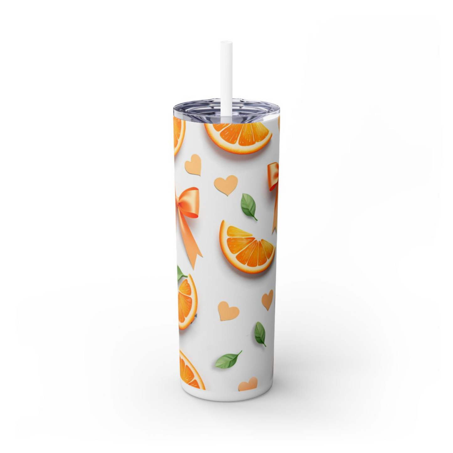 Summer Oranges, Bows and Hearts Tumbler