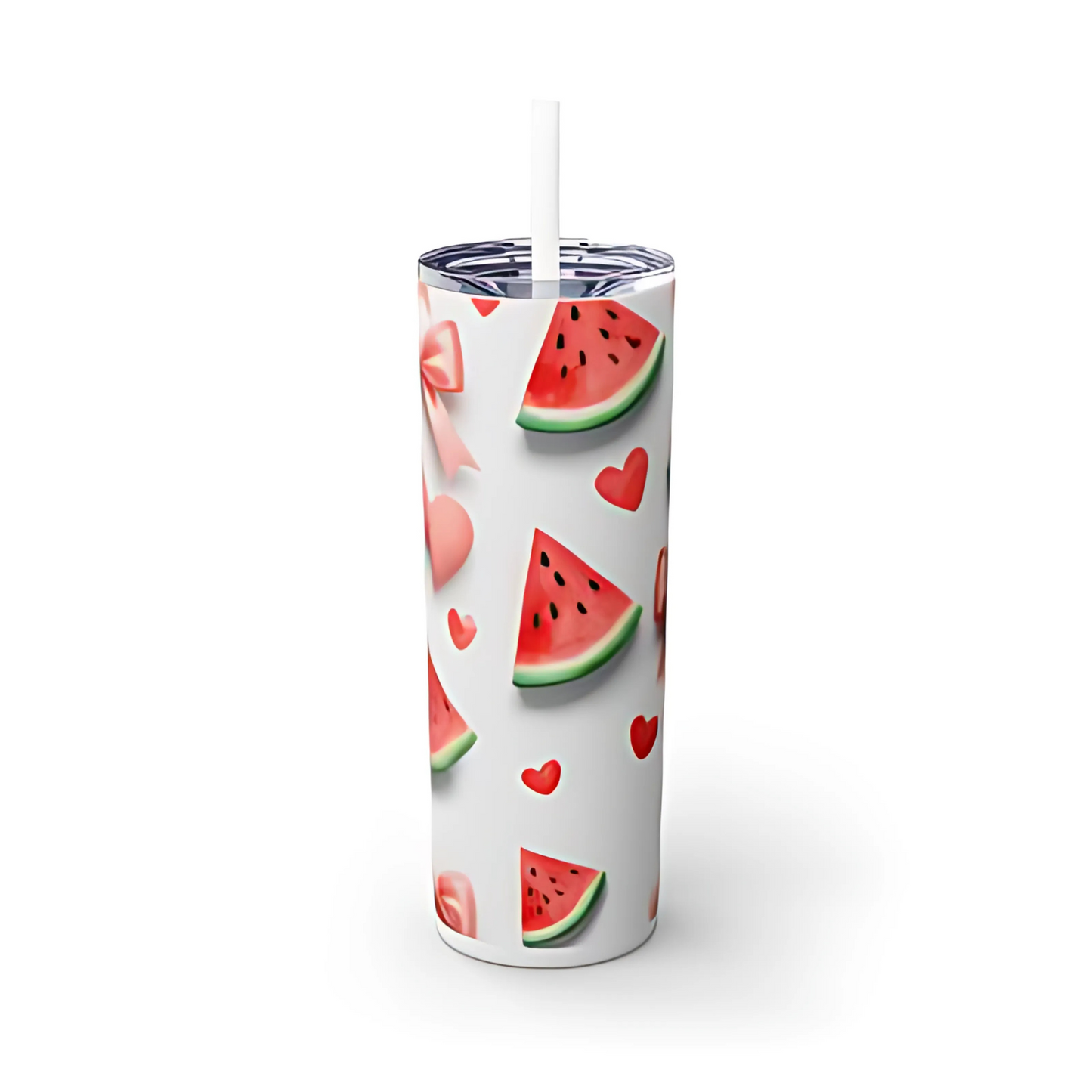 Summer Watermelon and Hearts Tumbler