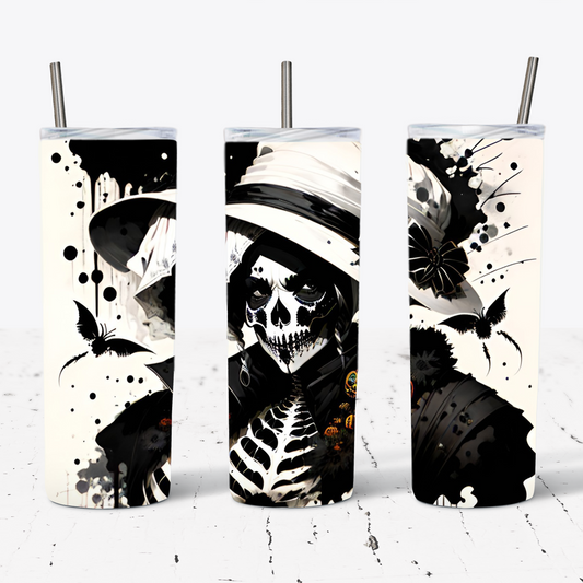 Skeleton Lady Halloween 20 oz Tumbler