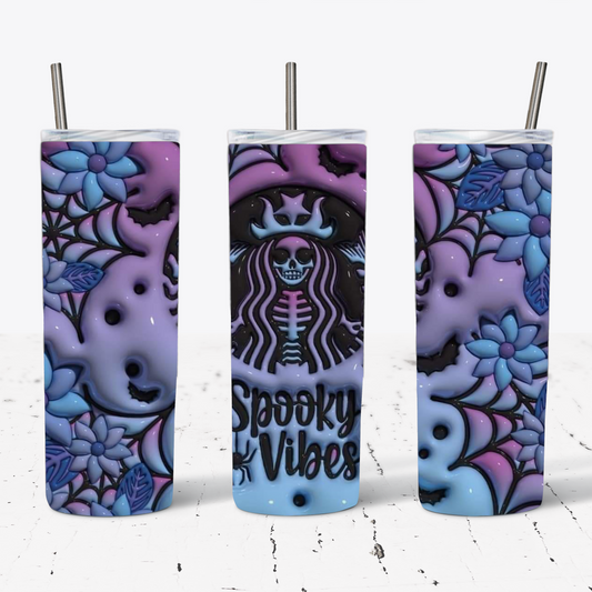 Blue Spooky Vibes 20 oz Tumbler | 3D
